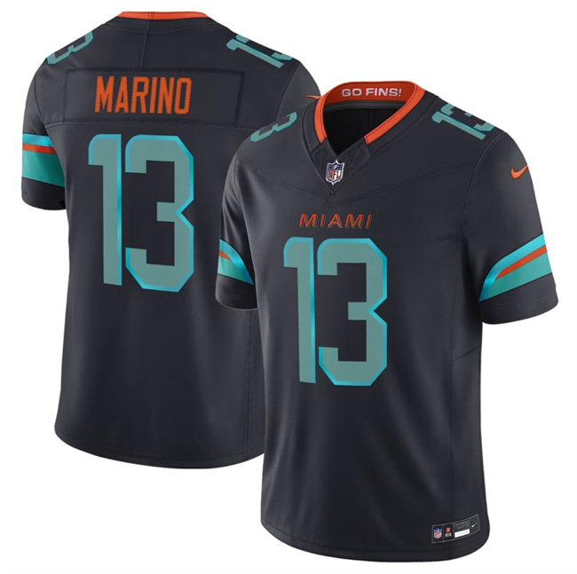 Youth Black Miami Dolphins #13 Dan Marino 2025 F.U.S.E. “Rivalries” Vapor Limited Stitched Football Jersey